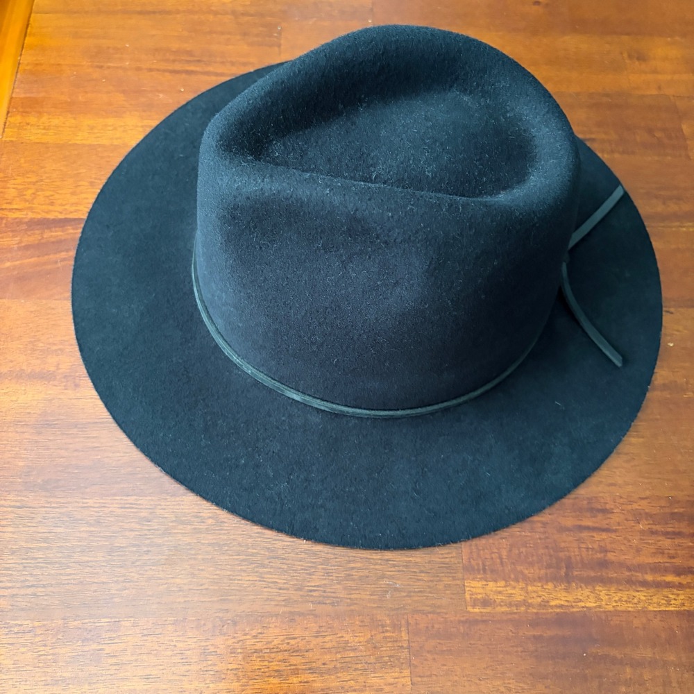 Brixton Black Wool Felt Fedora Hat